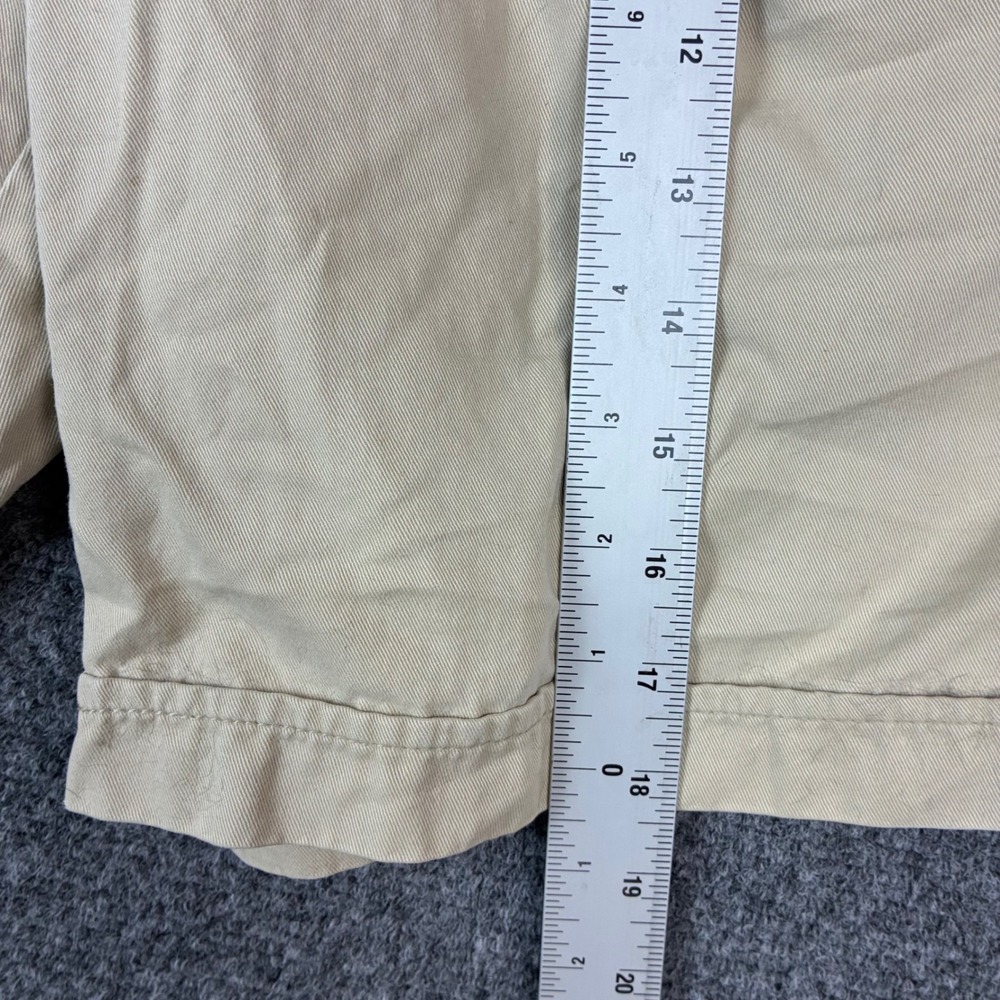 Eddie Bauer Mens 32 Pleated Chino Shorts Khaki Tan Cotton Twill Casual Outdoor - Picture 5 of 8
